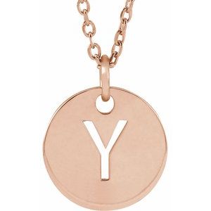 18K Rose Gold-Plated Sterling Silver Initial Y 16-18" Necklace