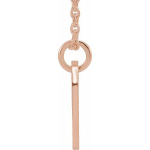 14K Rose Gold Initial Z 16-18" Necklace