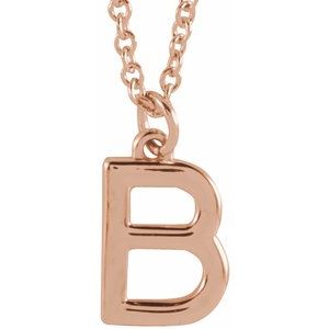 18K Rose Gold-Plated Sterling Silver Initial B Dangle 18" Necklace