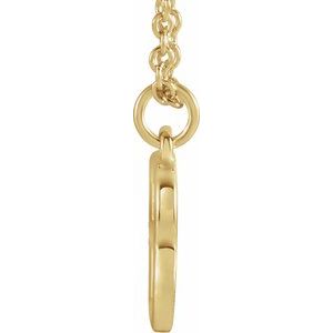 14K Yellow Gold Initial B Dangle 16" Necklace