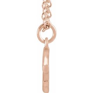 14K Rose Gold Initial F Dangle 18" Necklace