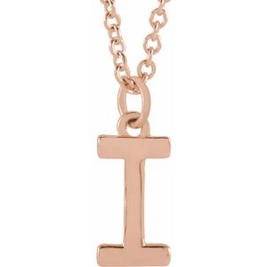 18K Rose Gold-Plated Sterling Silver Initial I  Dangle 16" Necklace