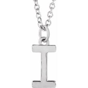 Platinum Initial I Dangle 16" Necklace