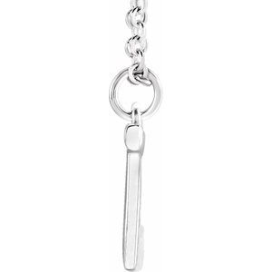 14K White Gold Initial J Dangle 18" Necklace