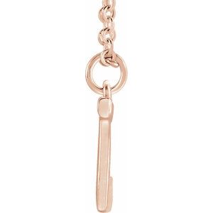 14K Rose Gold Initial J Dangle 16" Necklace