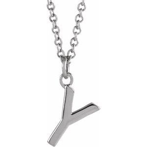 Platinum Initial Y Dangle 16" Necklace