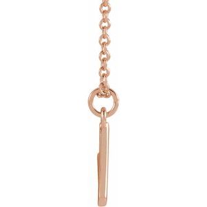 14K Rose Gold Initial V Dangle 16" Necklace