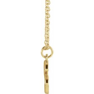 14K Yellow Gold Initial T Dangle 18" Necklace