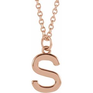18K Rose Gold-Plated Sterling Silver Initial S  Dangle 16" Necklace