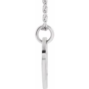 14K White Gold Initial S 16-18" Necklace