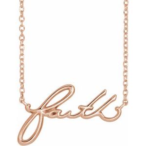 14K Rose Gold Faith 16" Necklace