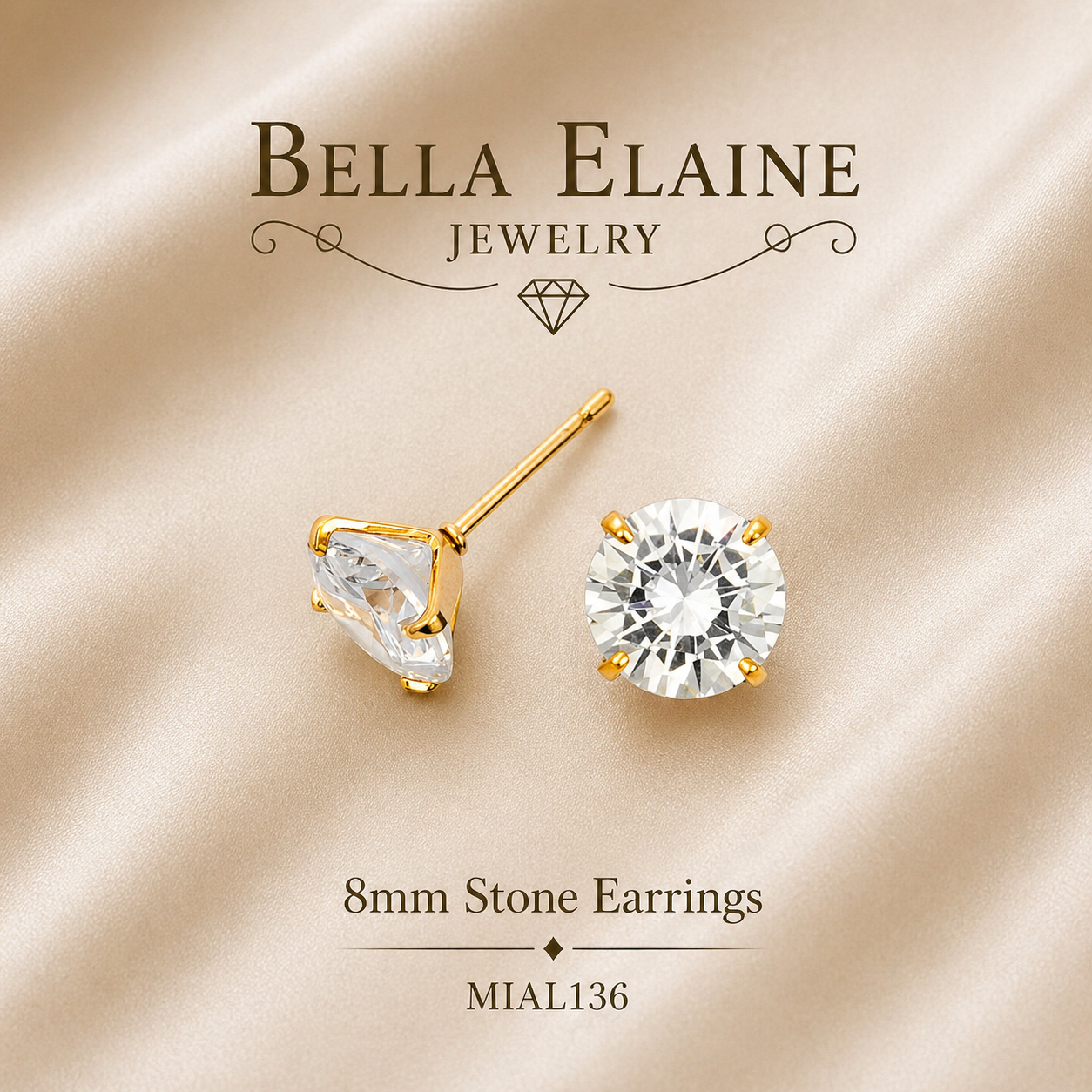 8mm Stone Earrings