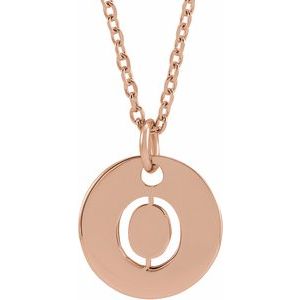 18K Rose Gold-Plated Sterling Silver Initial O 16-18" Necklace