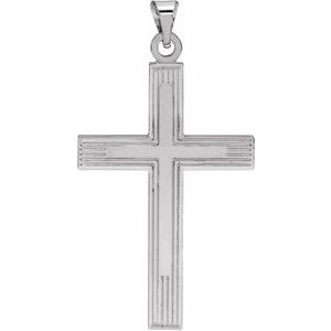 14K White Gold Cross Pendant