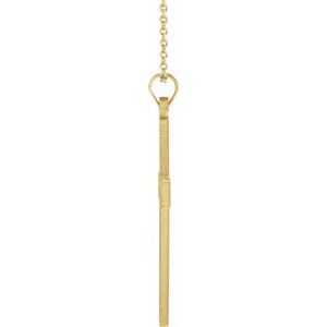 14K Yellow Gold Cross 18" Necklace