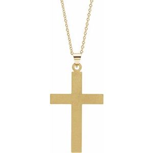 14K Yellow Gold Cross 18" Necklace