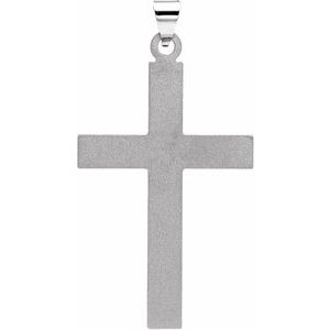 14K White Gold Cross Pendant