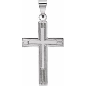 14K White Gold Cross Pendant