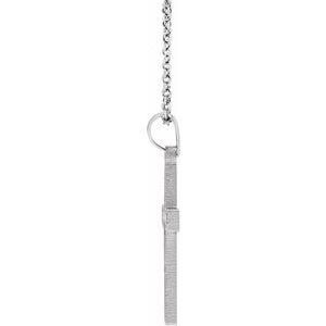 14K White Gold Cross 18" Necklace