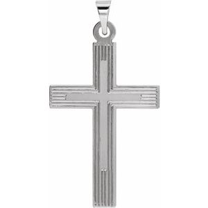 14K White Gold Cross Pendant