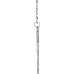 14K White Gold Cross 18" Necklace