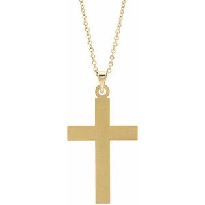14K Yellow Gold Cross 18" Necklace