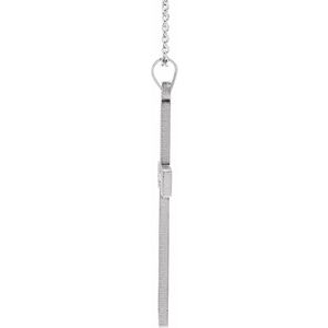 14K White Gold Cross 18" Necklace