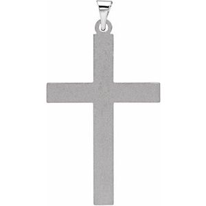 14K White Gold Cross Pendant