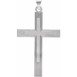 14K White Gold Cross Pendant