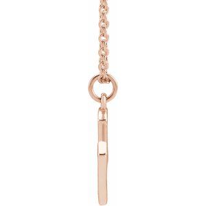 14K Rose Gold Initial M Dangle 18" Necklace