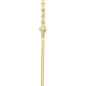 14K Yellow Gold Cross 16" Necklace