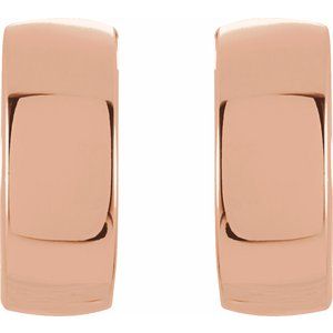 14K Rose Gold 14 mm Hinged Hoop Earrings