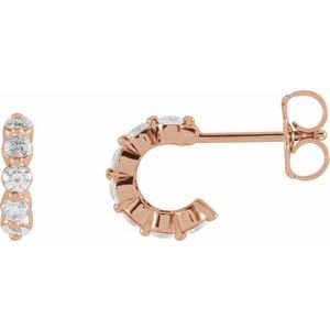 14K Rose Gold 3/8 CTW Natural Diamond 9.25 mm Hoop Earrings