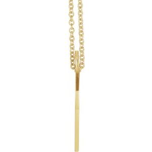 14K Yellow Gold Faith, Hope, Love Pierced Loop 16-18" Necklace