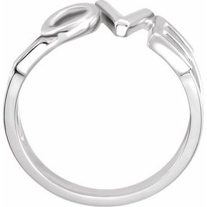 14K White Gold Love Ring