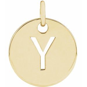 18K Yellow Gold-Plated Sterling Silver Initial Y Charm/Pendant