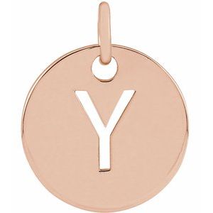 18K Rose Gold-Plated Sterling Silver Initial Y Charm/Pendant