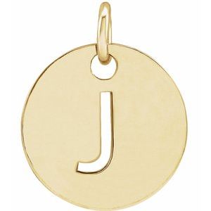 18K Yellow Gold-Plated Sterling Silver Initial J Charm/Pendant