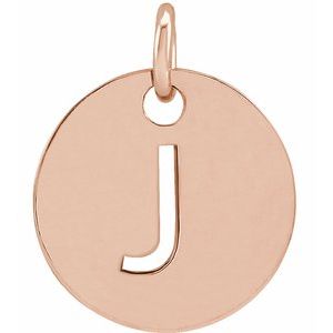 18K Rose Gold-Plated Sterling Silver Initial J Charm/Pendant
