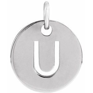 Sterling Silver Initial U Charm/Pendant