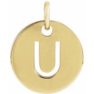 18K Yellow Gold-Plated Sterling Silver Initial U Charm/Pendant