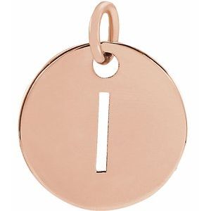 18K Rose Gold-Plated Sterling Silver Initial H Charm/Pendant