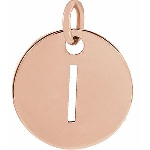 14K Rose Gold Initial H Charm/Pendant