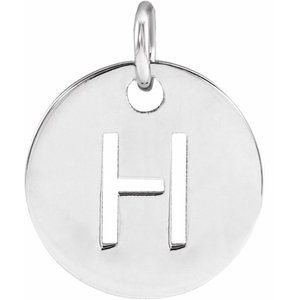 14K White Gold Initial H Charm/Pendant