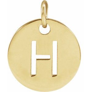 18K Yellow Gold-Plated Sterling Silver Initial H Charm/Pendant