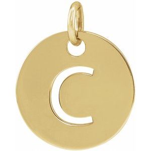 18K Yellow Gold-Plated Sterling Silver Initial C Charm/Pendant