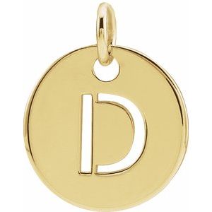 18K Yellow Gold-Plated Sterling Silver Initial D Charm/Pendant