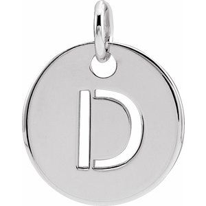 14K White Gold Initial D Charm/Pendant