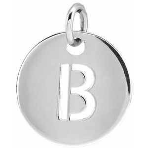 14K White Gold Initial B Charm/Pendant