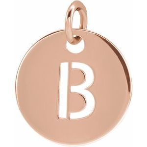 18K Rose Gold-Plated Sterling Silver Initial B Charm/Pendant